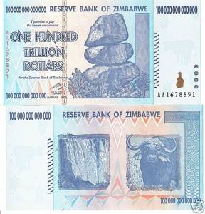 Zimbabwe's One Trillion Dollar Note